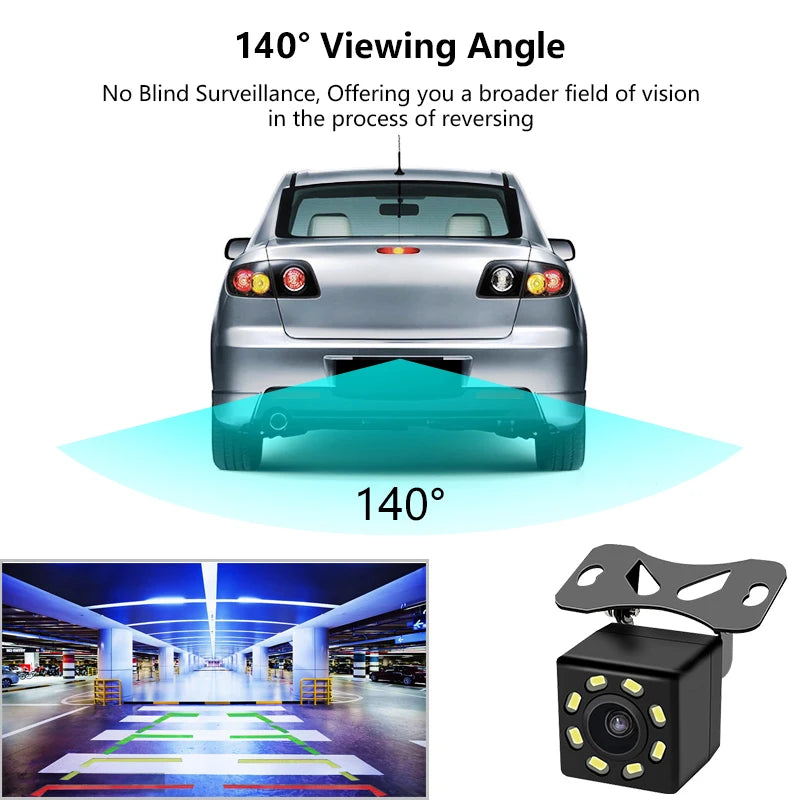 High-Definition Waterproof Rear Camera for Driving Recorders - 140° Wide Angle, Night Vision, and Parking Monitoring