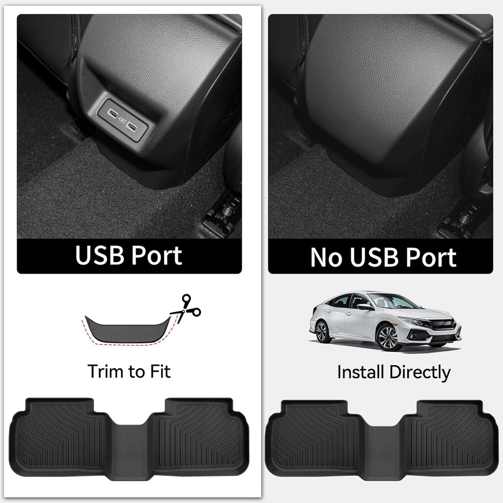 Floor Mats Fit for Honda Civic 2022-2026 / Acura Integra 2023-2025,All Weather Custom Fit Heavy Duty Floor Liners 1St & 2Nd Row Set (Not for Coupe Models)